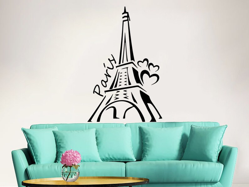 Eiffel Tower Wall Decal Vinyl Stickers Decals Art Home Decor Etsy