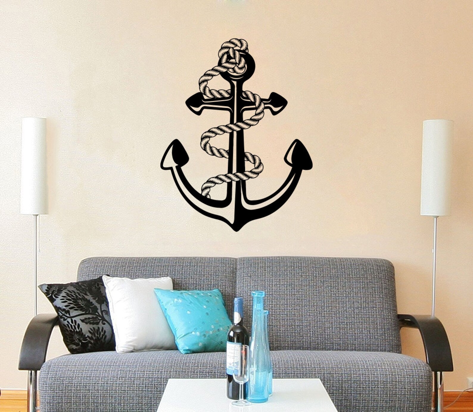 Anchor Wall Decal Vinyl Sticker Decals Sea Ocean Nautical | Etsy
