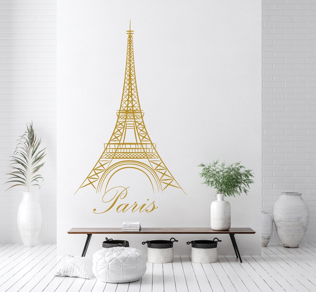Eiffel Tower Wall Decal Vinyl Stickers Decals Art Home Decor - Etsy