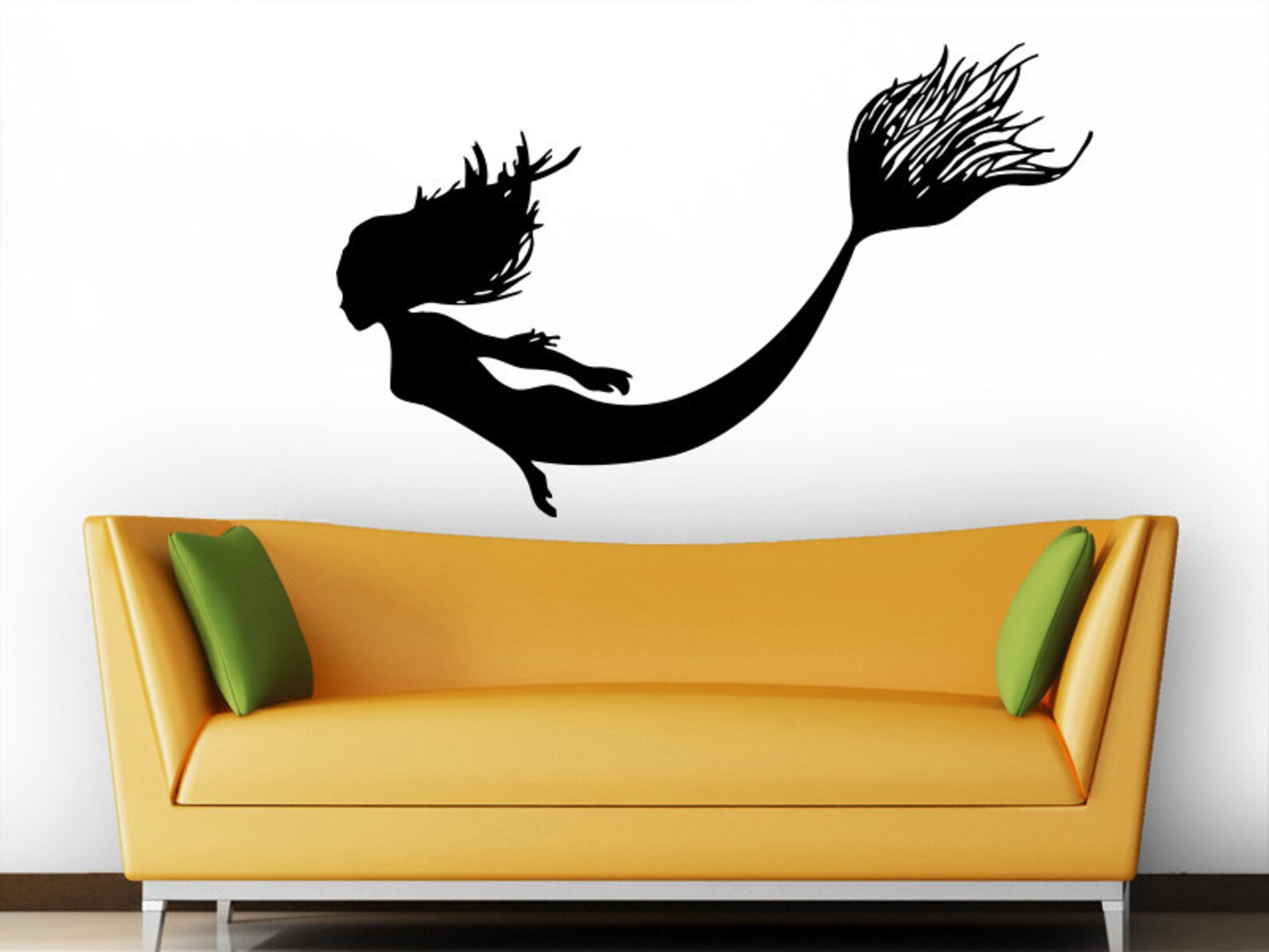 Mermaid Wall Decal Vinyl Sticker Decals Nymph Girl Tail Sea Etsy