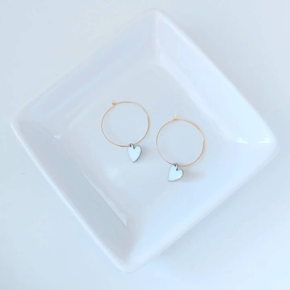 Hoop earrings sale with heart charm