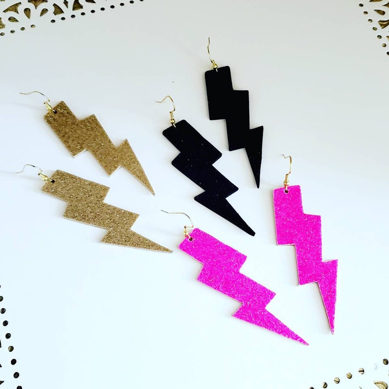 Oversized Lightening Bold 80s Style Earrings main image 0