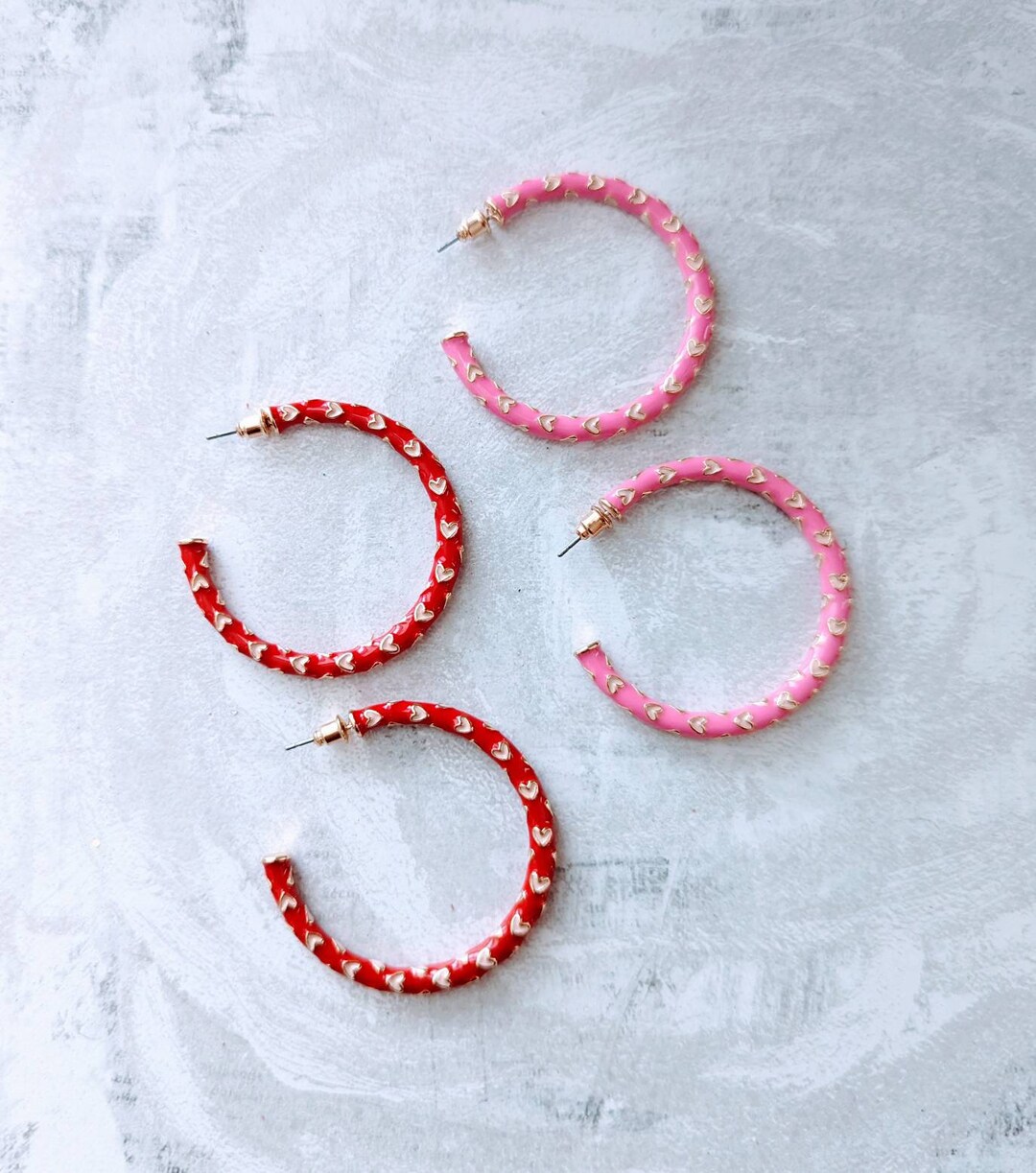 Esprit Heart Post Hoop Earrings