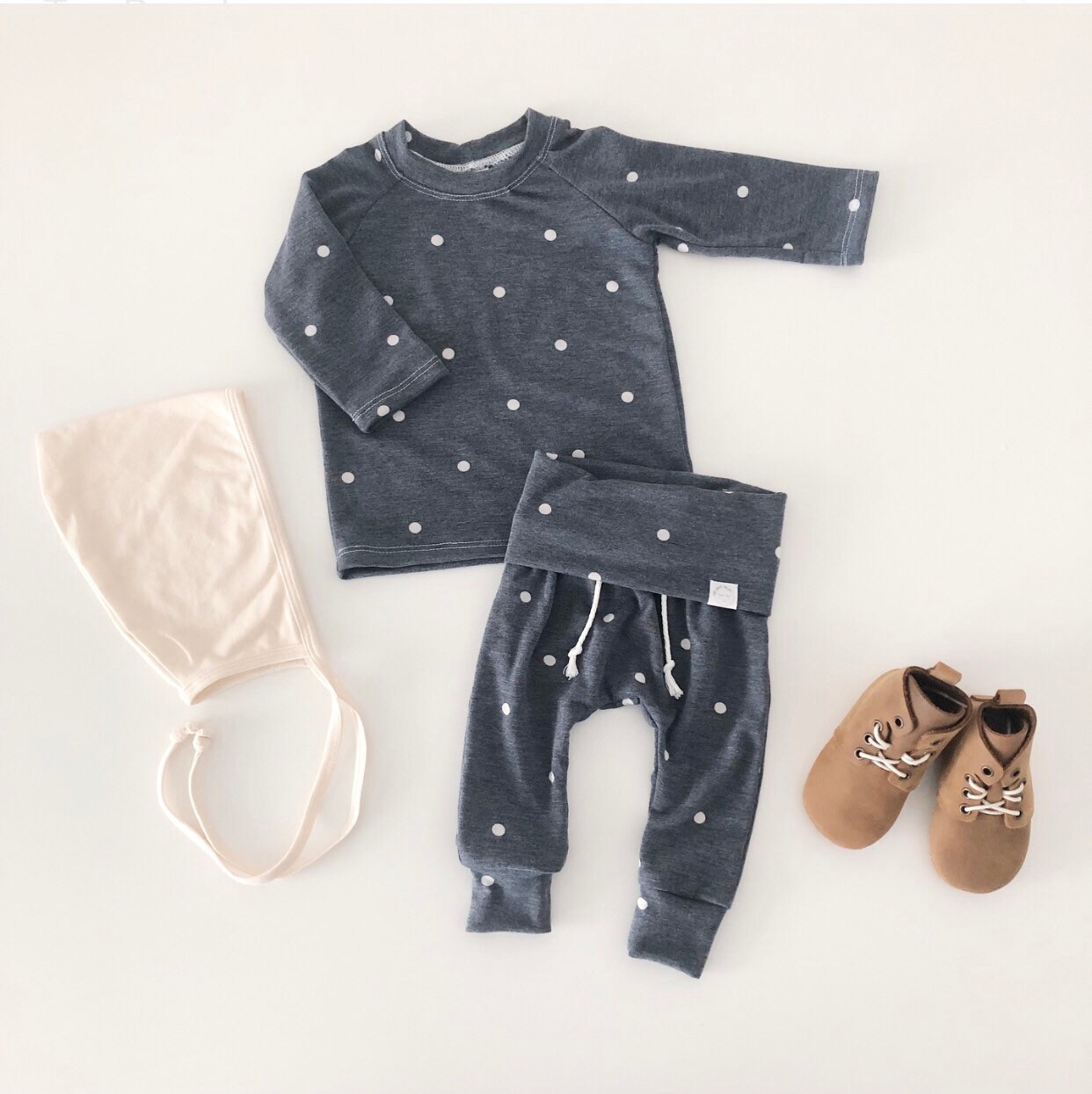 Polka dot baby clothes gray polka dot outfit baby girl Etsy