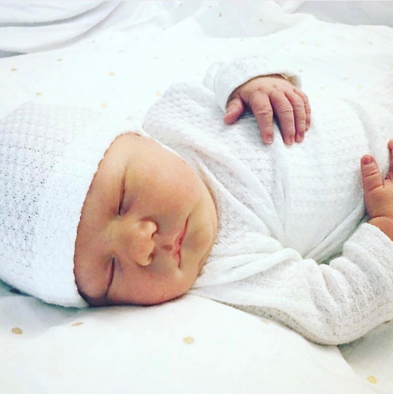 Waffle knotted hat gender neutral baby hat unisex baby hat Etsy