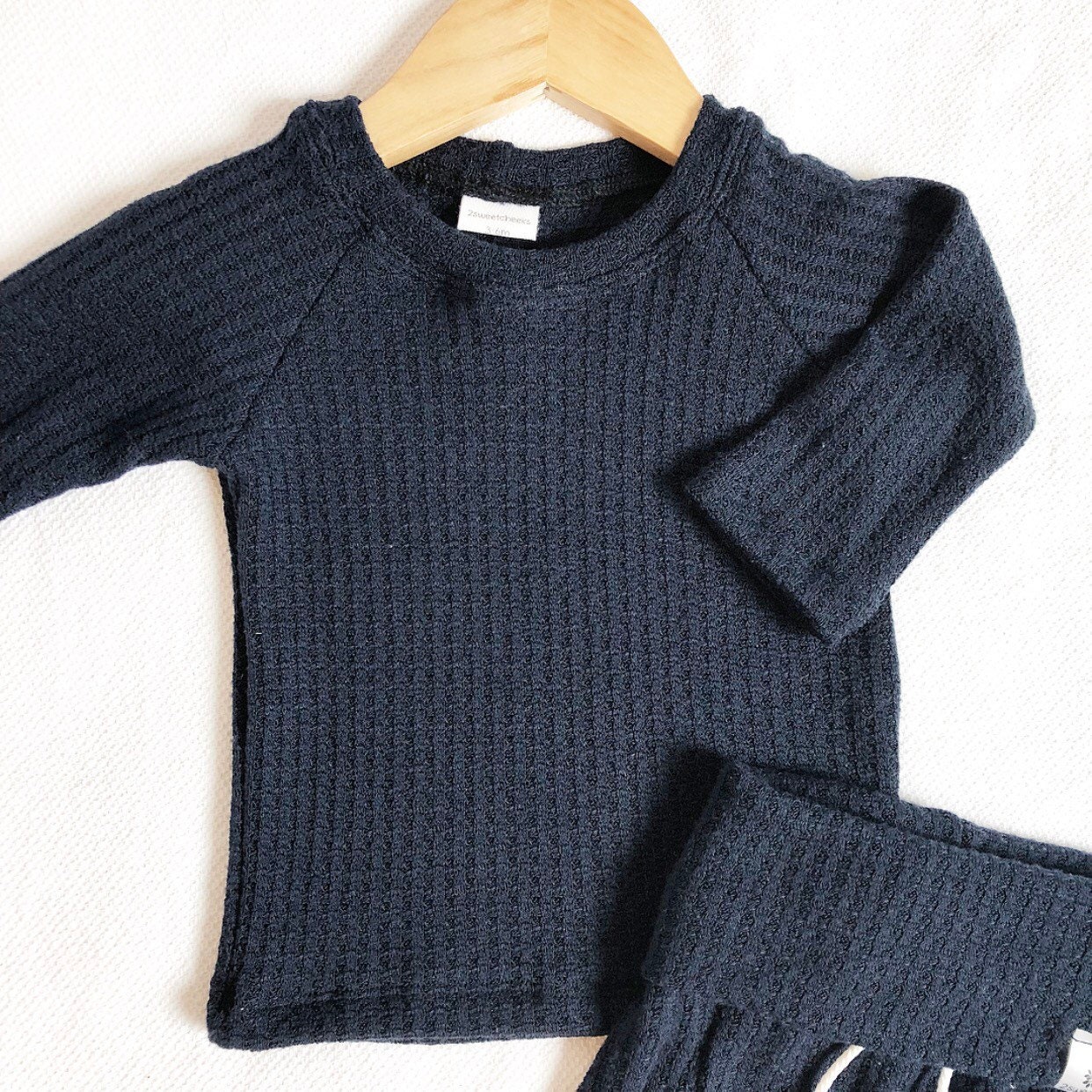 Navy waffle knit outfit newborn boy coming home outfit blue Etsy