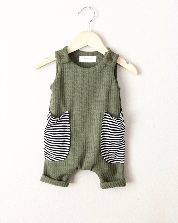 olive baby romper