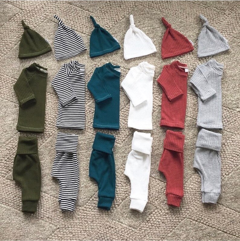 Waffle knotted hat gender neutral baby hat unisex baby hat Etsy