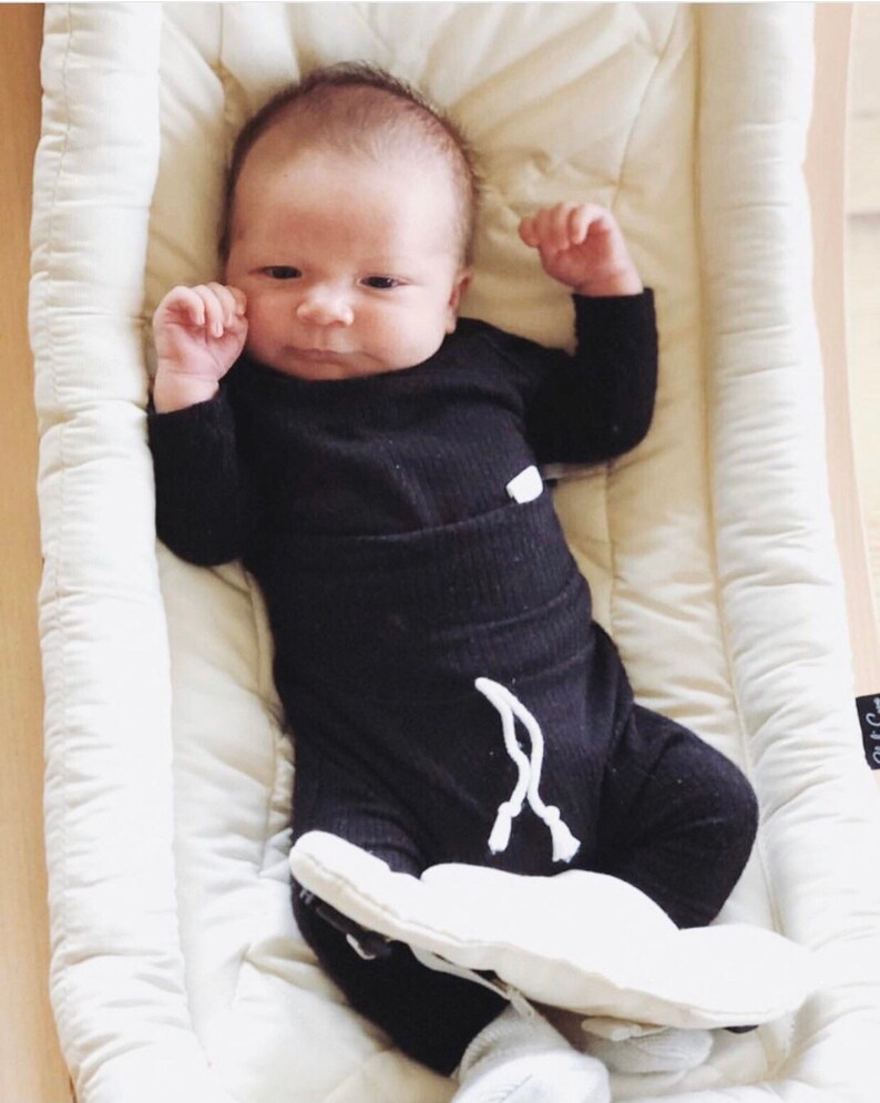 Black ribbed baby boy outfit ribbed knit baby clothes take Etsy