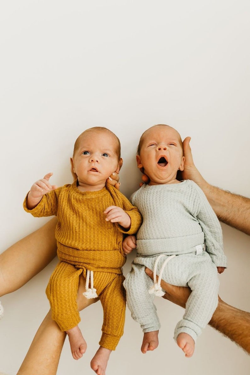 Twin matching baby outfits