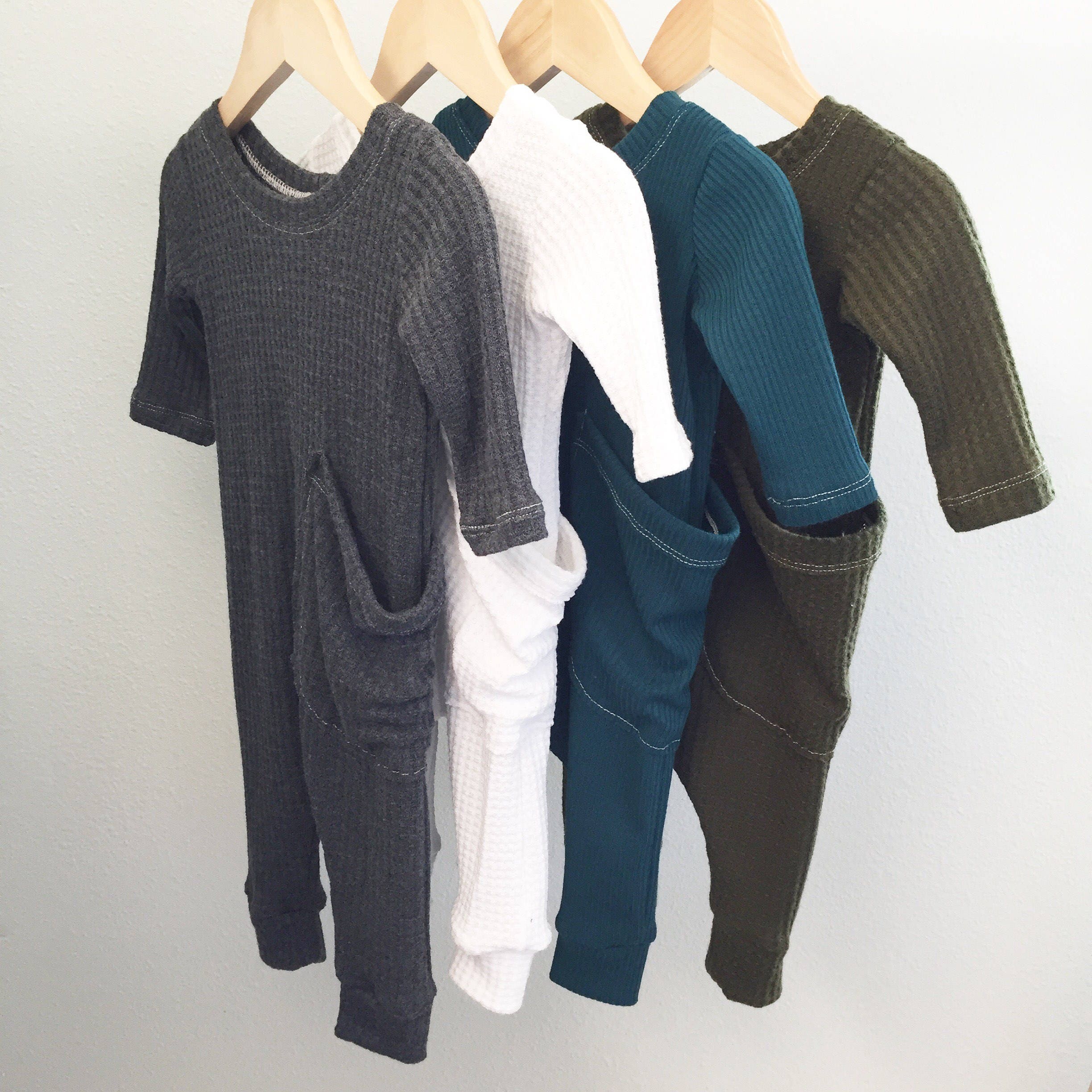 Charcoal gray romper onepiece baby outfit baby boy clothes Etsy