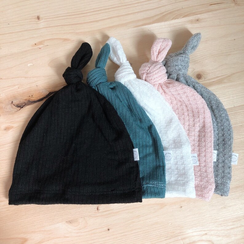 Waffle knotted hat gender neutral baby hat unisex baby hat Etsy