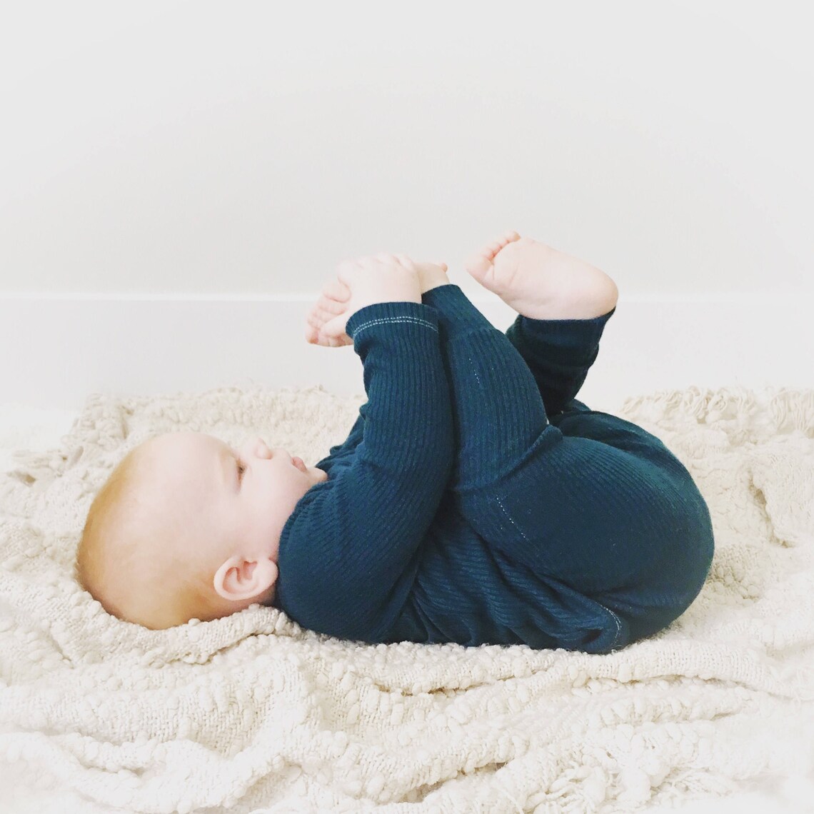 Baby boy teal blue ribbed outfit baby boy clothes baby sets Etsy