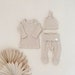 Oatmeal Waffle newborn coming home outfit gender neutral, personalized baby outfit, preemie baby clothes, hospital outfit, infant. 