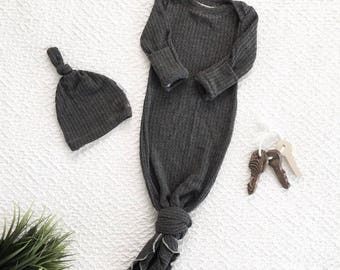 Waffle Knit Baby Gown Newborn Baby 