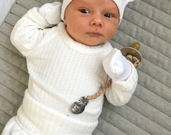 White Waffle Baby Outfit Soft Baby 