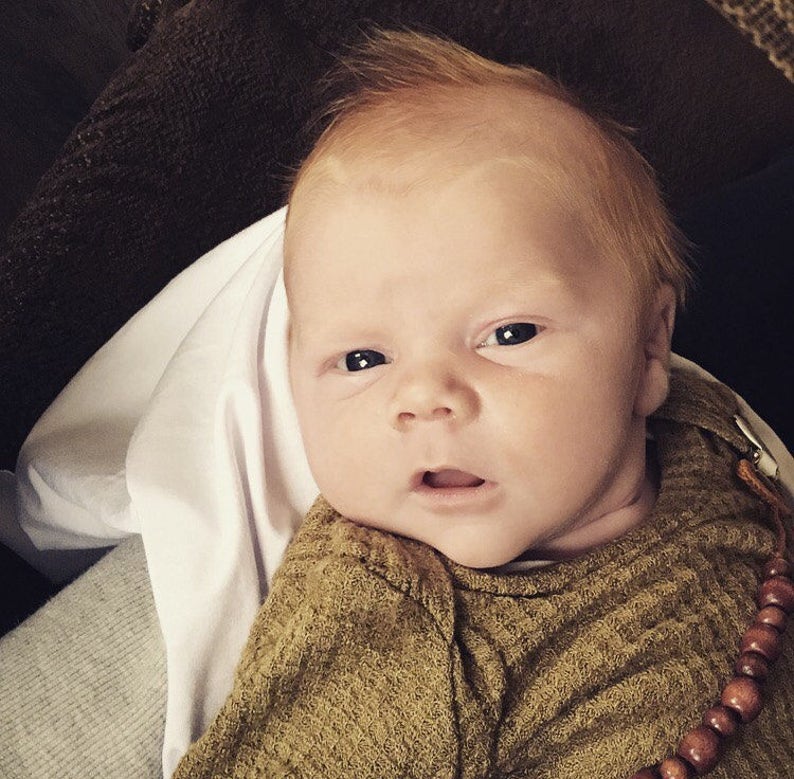 Green Waffle Baby Gown Baby Sleeper Newborn Baby Gown Set Etsy