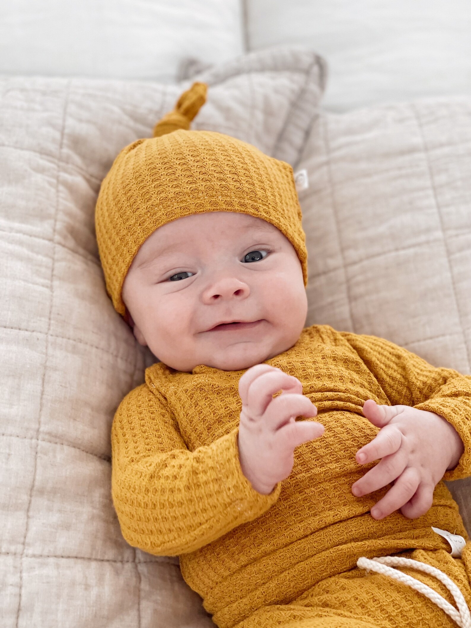 Mustard Waffle Baby Outfit Newborn Coming Home Outfit Gender Etsy UK