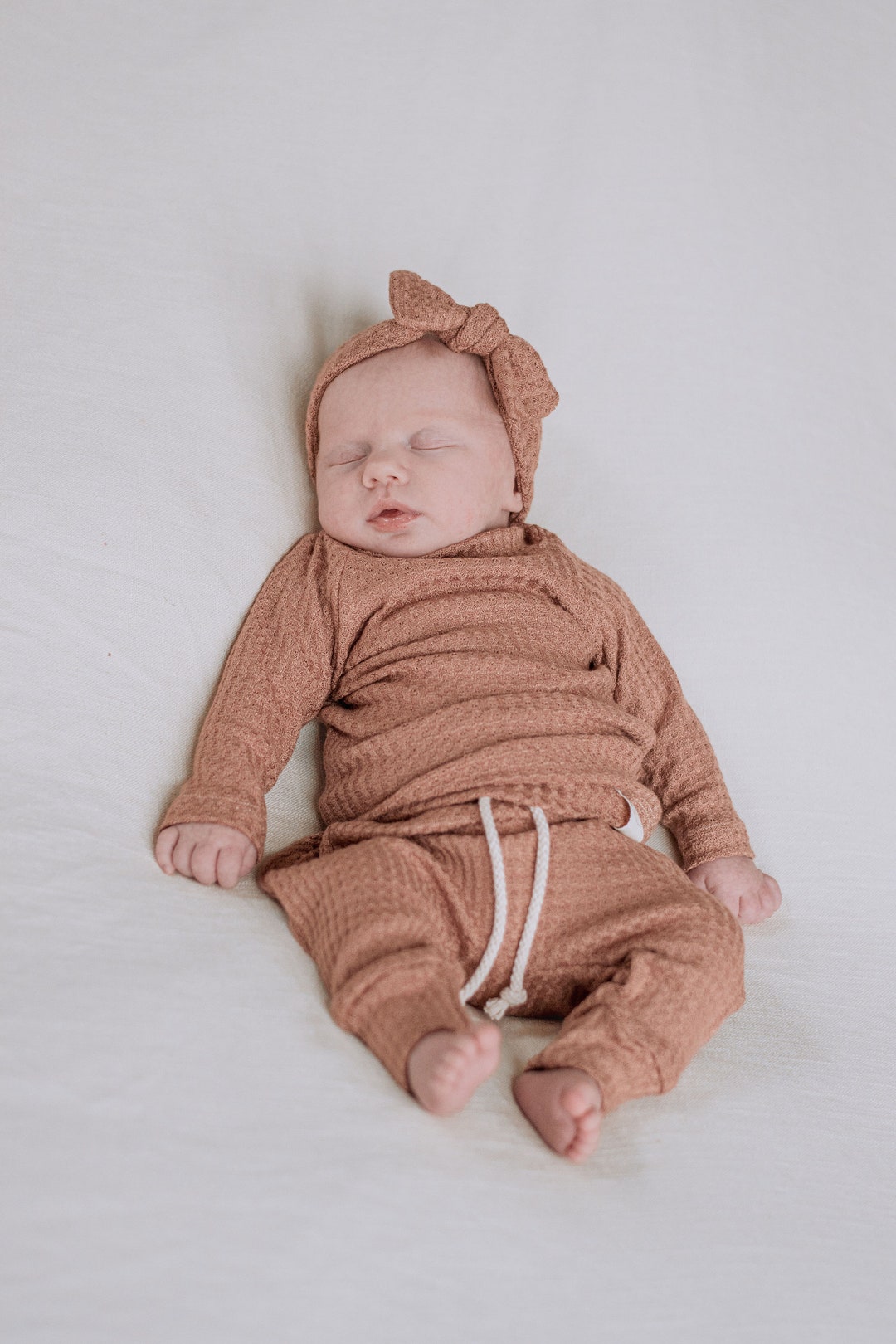 Rosewood Waffle, Muted Baby Girl Clothes, Newborn Girl Coming Home