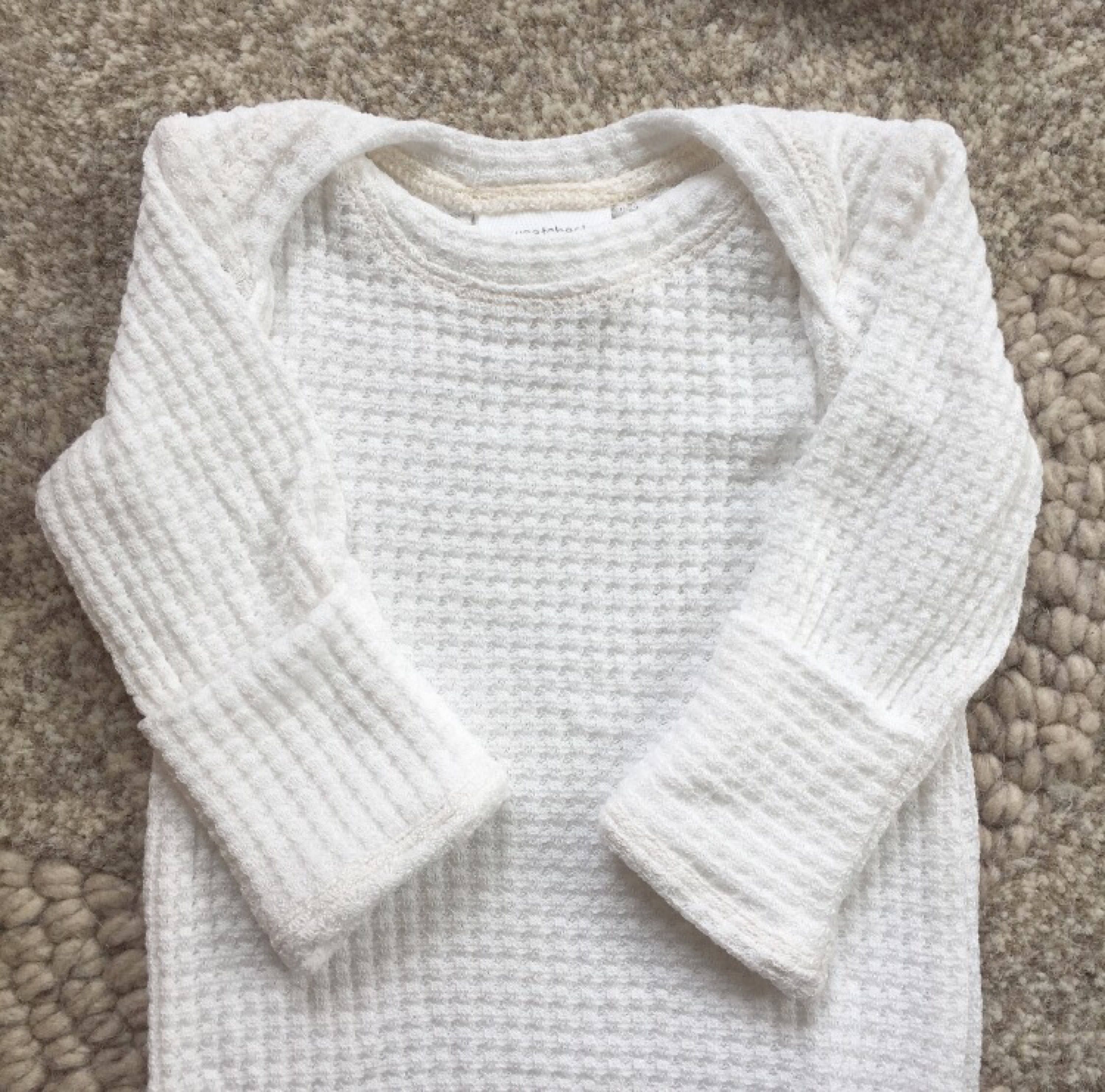 White Waffle Knotted Baby Gown Gender Neutral Baby Clothes Etsy