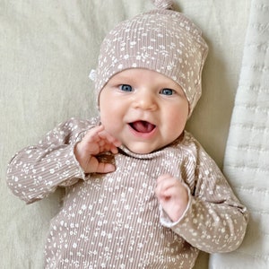 Floral Rib Knit Baby Girl Outfit - Ditsy Flower Print Baby Girl Clothes | Boho Baby | Unique Baby Girl Gifts | Cute Newborn Layette Set