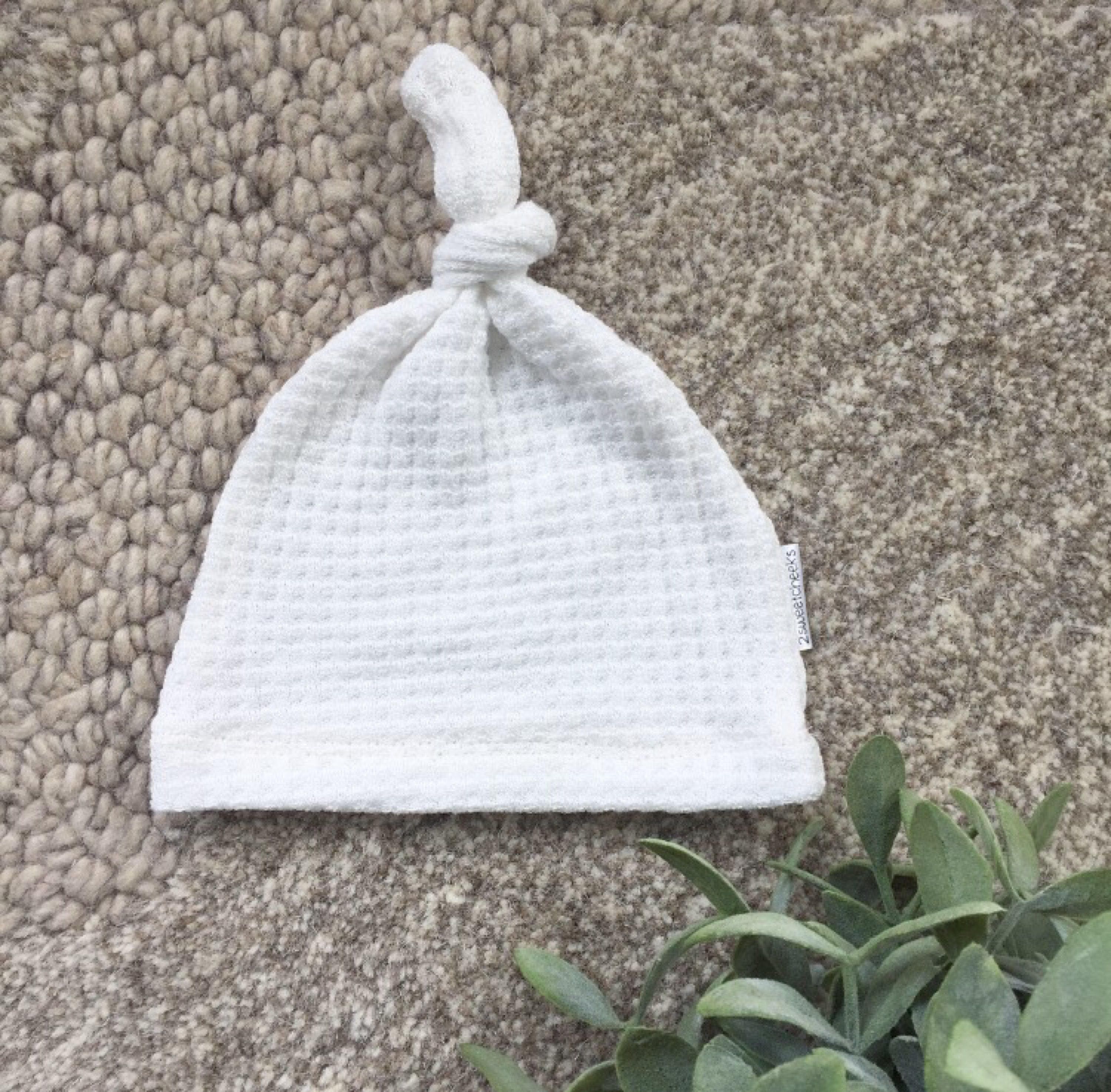 White Waffle Knotted Baby Gown Gender Neutral Baby Clothes Etsy