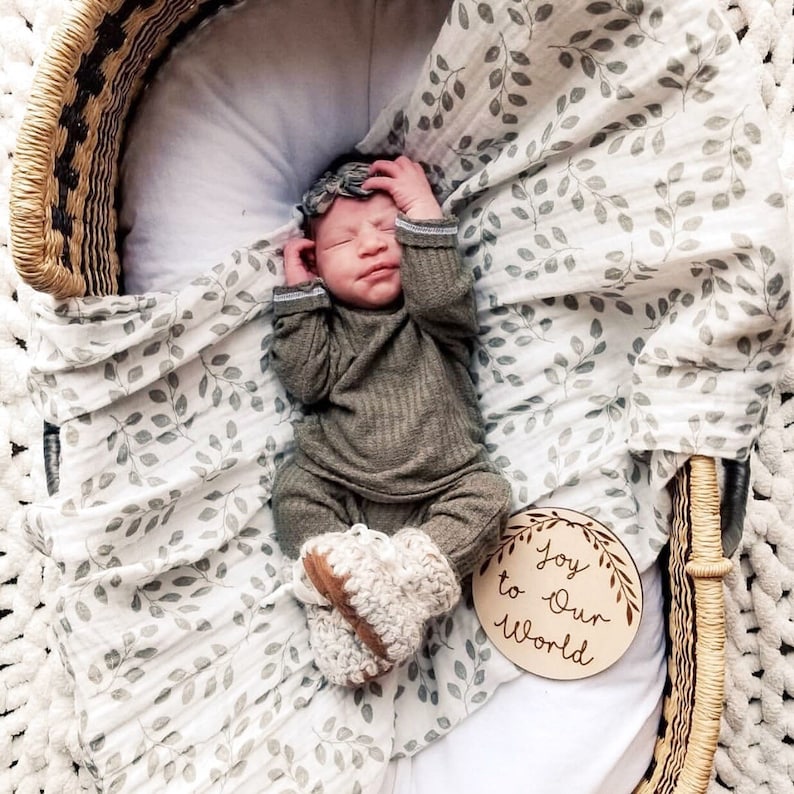 Green waffle knit outfit newborn boy coming home outfit Etsy