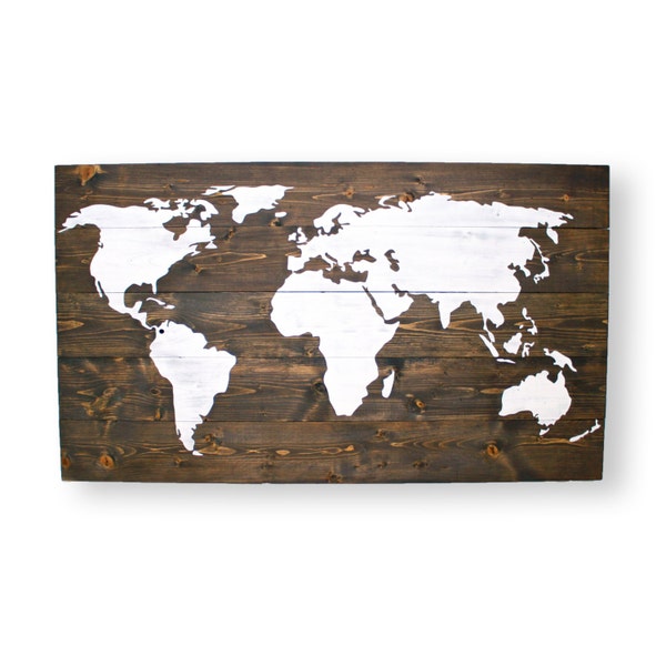 Map of the World-  World Map with Pins- World Traveler Map- Gifts for Men- Large Wall Art- Travel Wood Sign- Travel World Map Pin