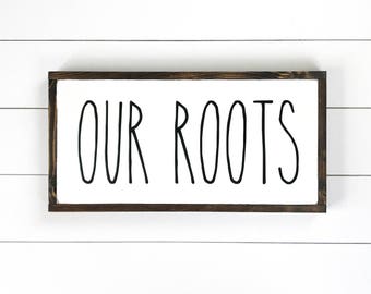 Our Roots- Family Established Wood Signs- Gallery Wall Decor- Modern Farmhouse Wall Decor- Collage Wall- Family Sign Wood- Housewarming Gift