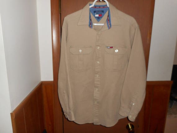 brown tommy hilfiger shirt
