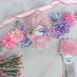Butterfly Baby Shower Sash ,Silver Butterfly Maternity Sash, Baby Shower Girl,Pregnancy sash , Baby Shower Pins, Baby Shower Corsages