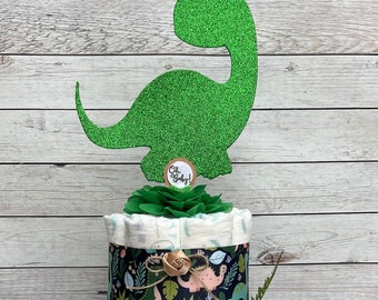 Dinosaur Diaper Cake Boy Dinosaur Baby Shower Centerpiece Baby Shower Gift, Baby Shower Decoration, Shower Table Centerpiece