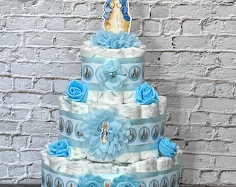 Rabbit Diaper Cake Boy Rabbit Baby Shower Bunny Baby Shower Table Centerpiece Shower Decoration Baby Shower Gift 3 Tier Diaper Cake