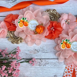 Orange Baby Shower Sash, Cutie Maternity Sash, Cutie Sash ,Mommy to be Sash , Orange Baby Shower Sash, Orange Baby Shower, Baby Bump Sash