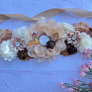 Deer Baby Shower Sash ,Mommy and Daddy to be Pins , Maternity Sash, Woodland Corsage image 6