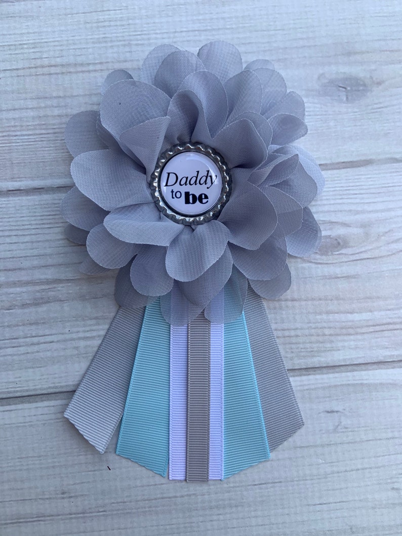 Blue Gray White Maternity Sash Boy Pregnancy Sash Baby Shower Etsy