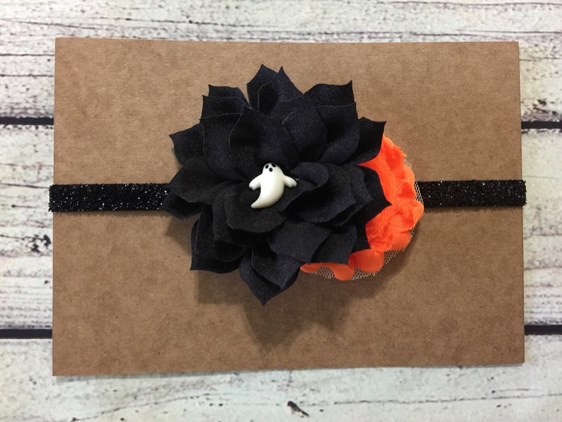 Halloween Ghost Baby Headband Halloween Baby Headband Ghost Baby Headband Halloween Headband Black Orange Halloween headband