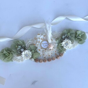 Boho Baby Shower Graviditetsband, Mamma Pappa och Familjenålar: Välj färg bild 13
