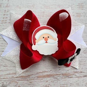 Santa Hair Bow Christmas Santa Bow Holiday Hair Bow for Baby Toddler Girl Red Santa Hairbow Festive Xmas Accessory Christmas Hair Bow