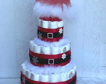 Santa Diaper Cake Baby Shower Centerpieces  Gift Decoration