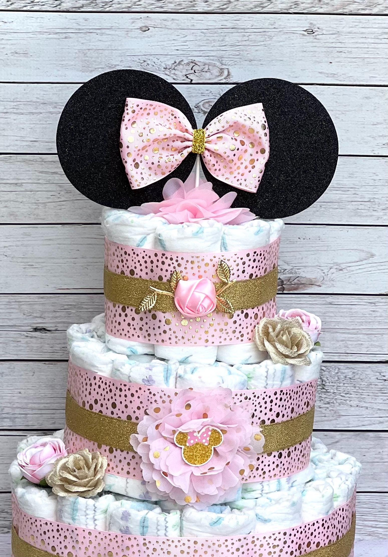 Minnie Mouse Diaper Cake Baby Shower, Baby Shower Centerpieces ...