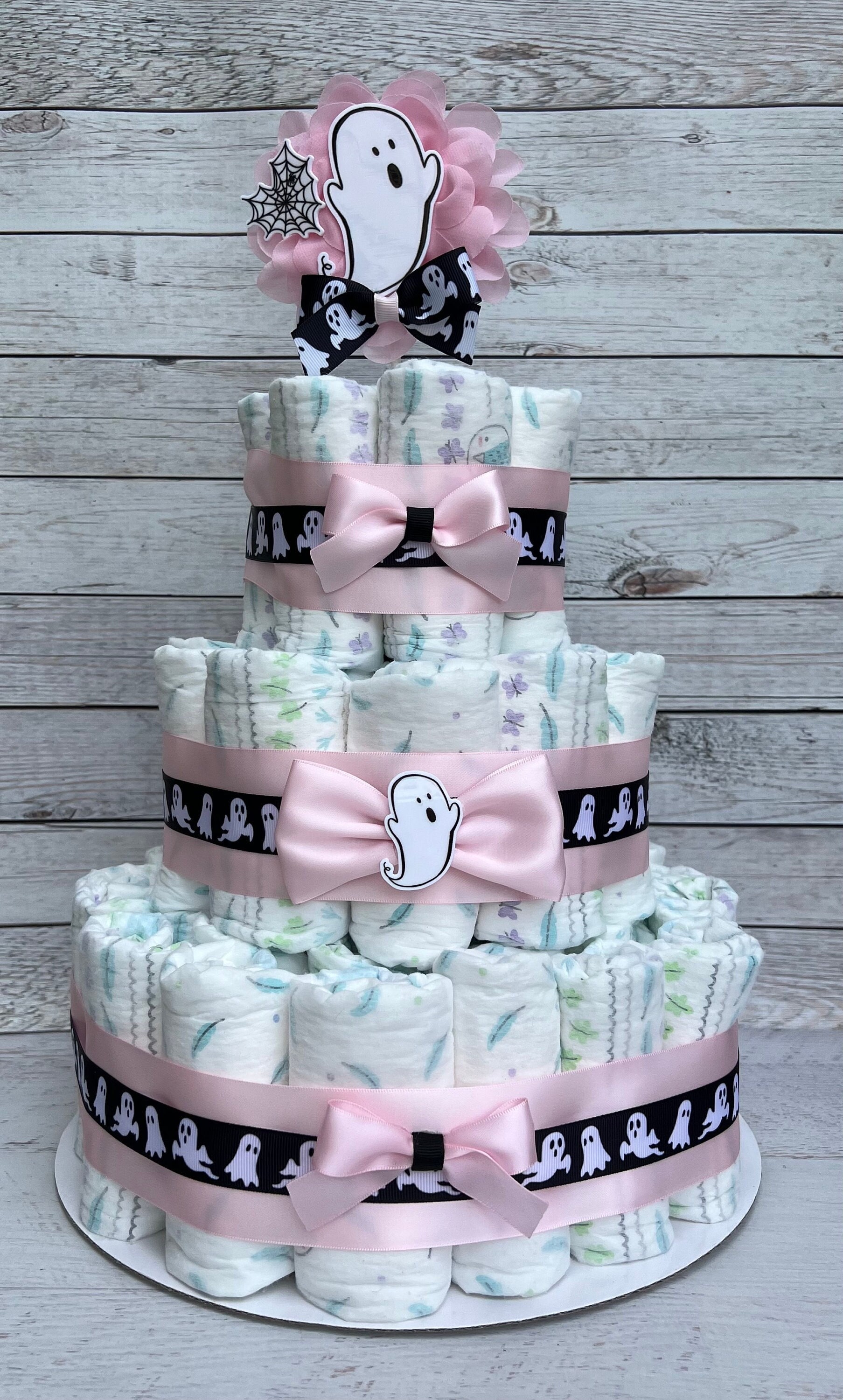 Ghost Diaper Cake Baby Shower Diaper Cake Girl Baby Shower Gift Halloween Baby Shower Decoration Shower Table Centerpiece