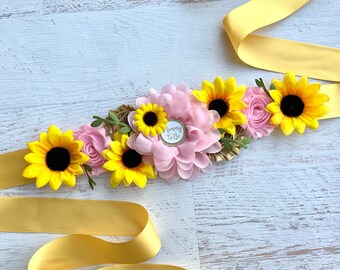 8883 Sunflower Maternity Sash Belts Flowers Pregnancy W040 Buy Oyabridal Sunflower Maternity Sash Belts Flowers  main image 3