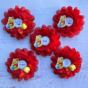 Winnie The Pooh Baby Shower Pin Winnie the Pooh Pin for Mommy Daddy Gender Neutral Baby Shower Pins Mommy to be Pin Grandma Pin Family Pins
