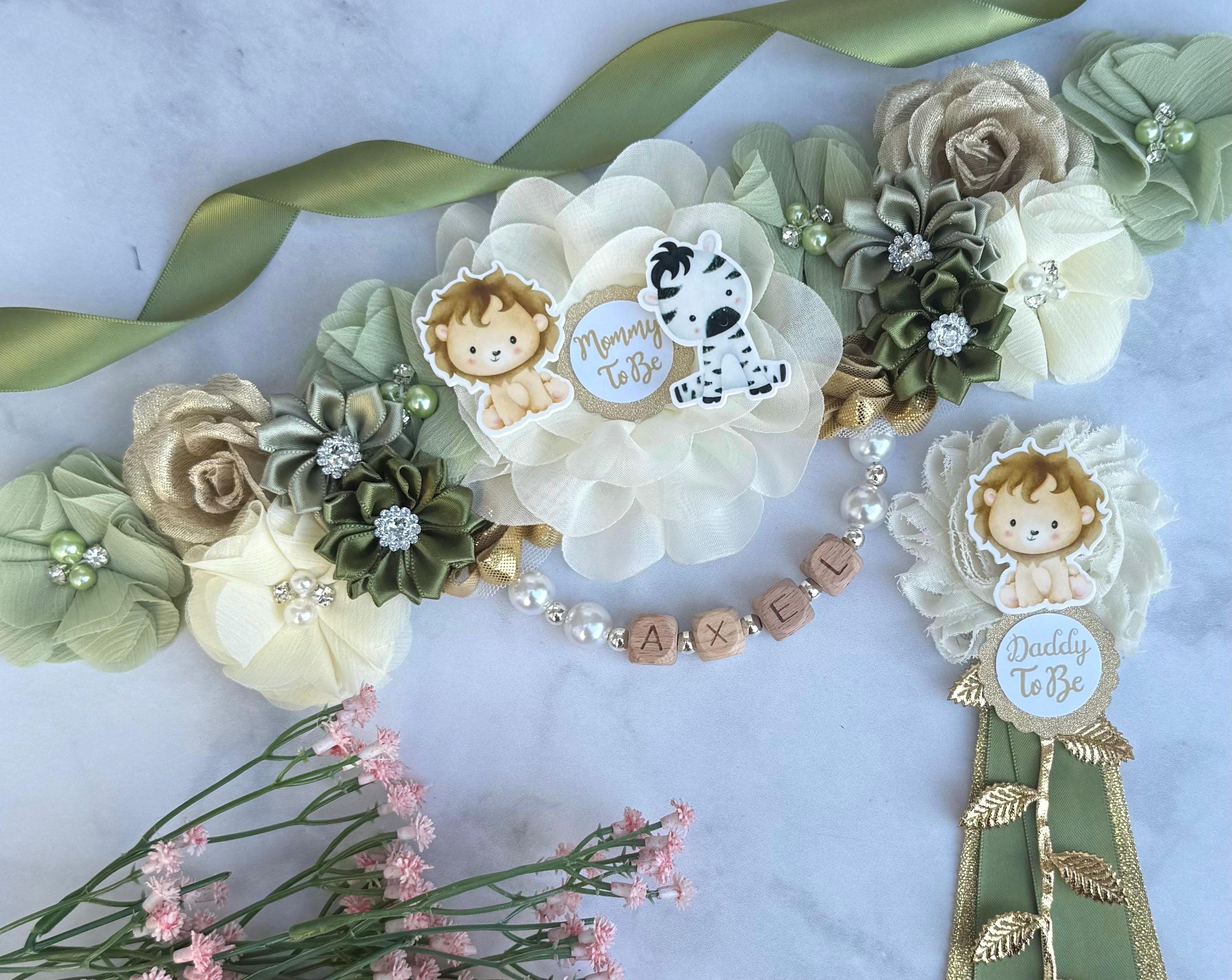 Safary maternity sash set Baby Safari Zoo Baby Shower Maternity Sash – Bump Blossoms main image 4