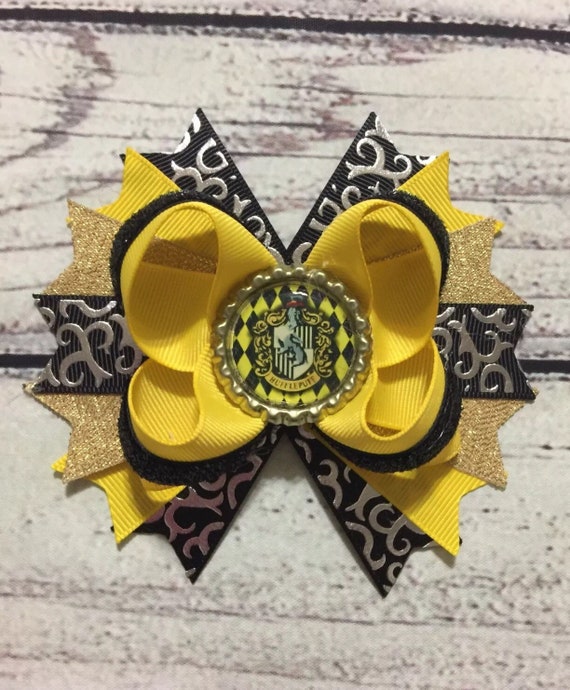 Harry Potter 4.5/'/' Hufflepuff Hair Bow handmade