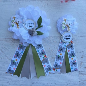 Koala Baby Shower Corsage Mommy To Be Pin Mommy To be Ribbon Mommy to be Corsage Koala Baby Shower Pin Koala Pin Koala Corsage