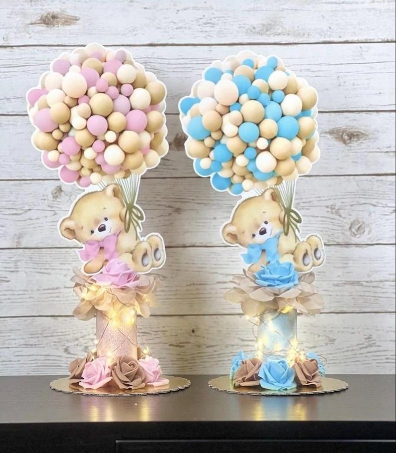Teddy Bear Baby Shower Centerpiece With Fairy Lights - Etsy