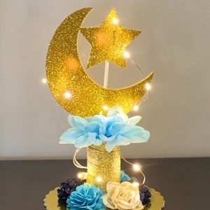 Moon and Star Baby Shower Centerpiece with LED light Moon Baby Shower Decoration Baby Shower Boy Moon & Star Centerpiece Table Centerpiece