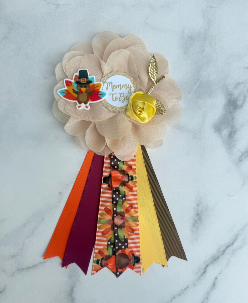 Turkey Baby Shower Sash: Fall Thanksgiving Mommy-to-Be image 6